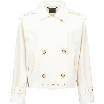 Cropped trenchcoat ivory frost