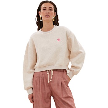 Maeve logo sweater oyster melee