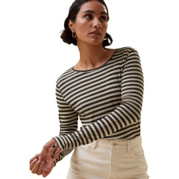 Basic longsleeve stripe top chalk