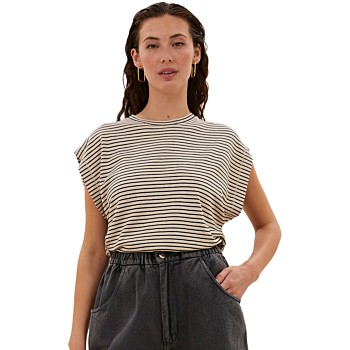 Mason small stripe top black