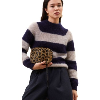 Sian stripe pullover midnight blauw