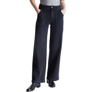 high waist wide leg  Black denim VT