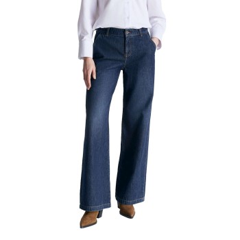 wide leg chino Deep Blue