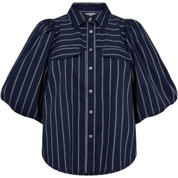 SebiCC stripe puff shirt navy