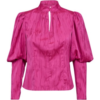 Siri CC open black blouse flash pink