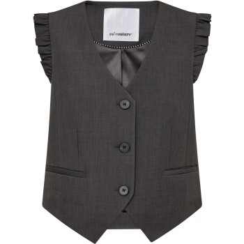 Liane CC frill tailor vest dark grey