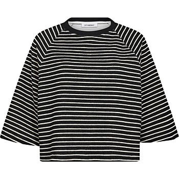 ErinCC stripe tee black-white