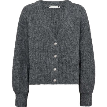 CoralieCC button rob knit grey melange