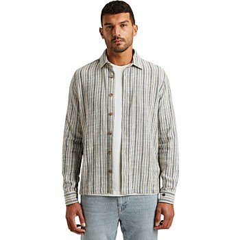 Long Sleeve Shirt Slub Twill strip Crockery