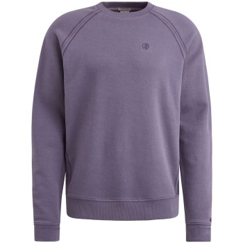 Crewneck regular fit twill sweat Purple Sage