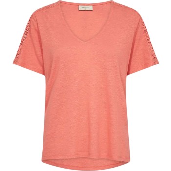 Roze V-Hals T-shirt voor de Zomer