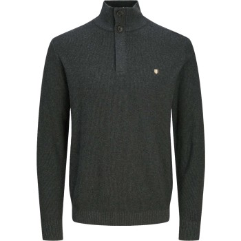 JPRBLURONY KNIT HALF ZIP Dark Grey Melange