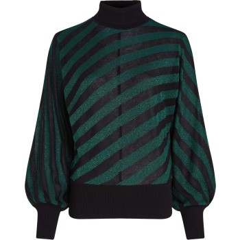 Tina top Spiro stripe pine green