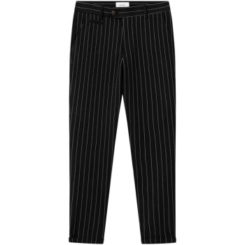 Como twill pinstripe suit pants black/white