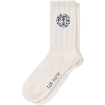 2 pack Globe rib stripe socks white/blue