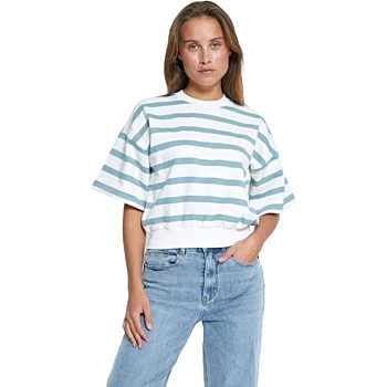 MSEstella SS Sweat Ice Blue Stripe