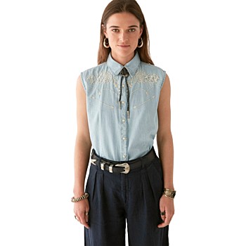 Dallas blouse Mustang blue