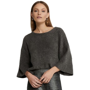 MSTalima Cropped Knit Pull Gunmetal