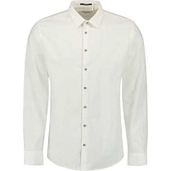 Shirt Solid With Linen White