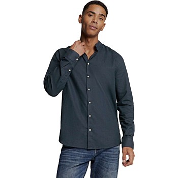 Shirt Granddad Solid With Linen Night