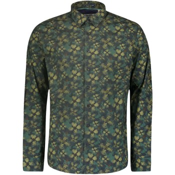 Shirt Stretch Allover Printed Dark Green