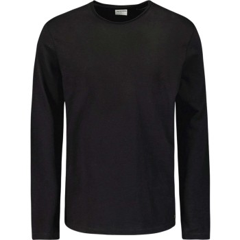 T-Shirt Long Sleeve Crewneck Slub Black