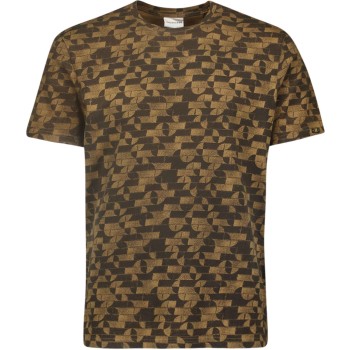 T-Shirt Crewneck Allover Printed Ga Khaki