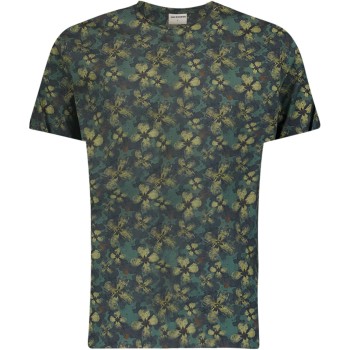 T-Shirt Crewneck Allover Printed Dark Green