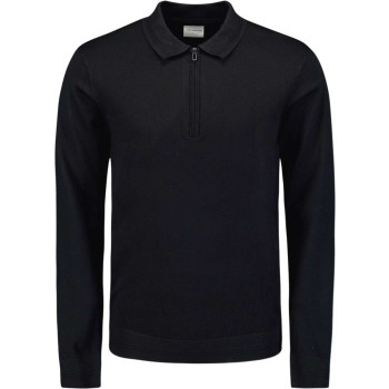 Pullover Polo Half Zip Black