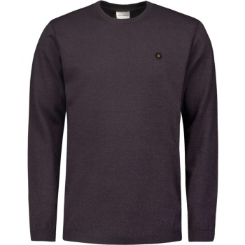 Pullover Crewneck 2 Coloured Melang Aubergine