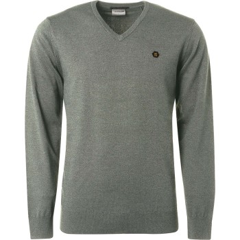 Pullover V-neck 2 Coloured Melange Smoke