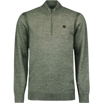 Pullover Half Zip 2 Coloured Melang Smoke