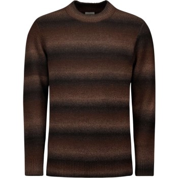 Pullover Crewneck Degrade Stripes W Brown