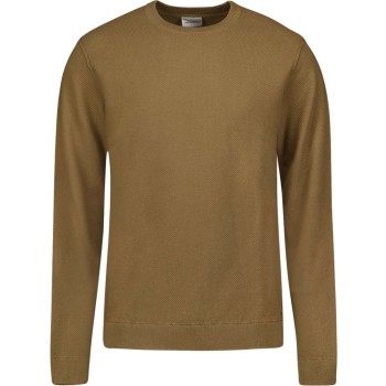 Pullover Crewneck Solid Jacquard Khaki