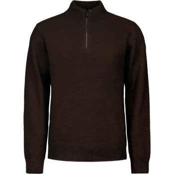 Pullover Half Zipper 2 Coloured Mel Brown