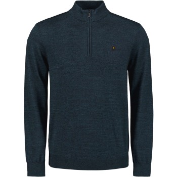 Pullover Half Zip 2 Coloured Melang Navy