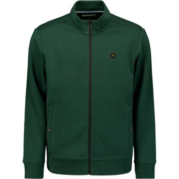 Sweater Full Zipper Twill Jacquard Dark Green