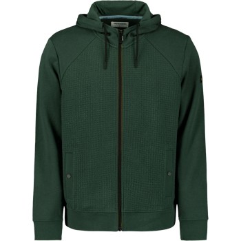 Sweater Hooded Full Zipper Double L Dark Green