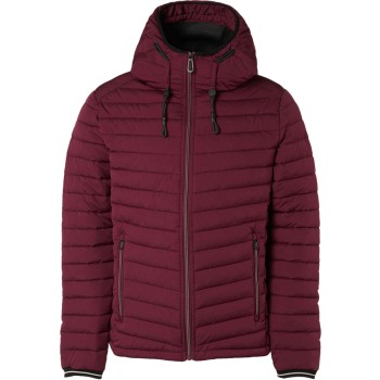 Jacket hooded short fit padded dark red