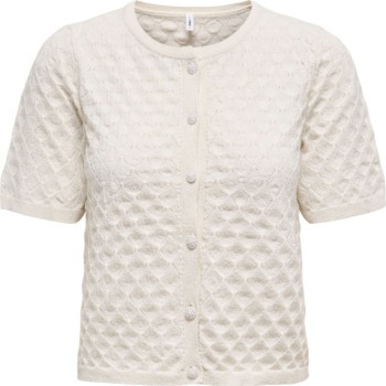 ONLSOFIA SS O-NECK CARDIGAN KNT Birch/Pearl Button