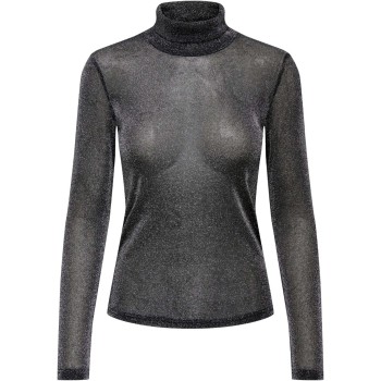 ONLAMERA GLITTER L/S ROLLNECK JRS Black/Silver gli