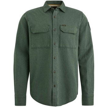 Long Sleeve Shirt Flanel Herringbo Agave Green