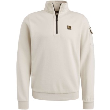 Half zip collar interlock jersey Bone White