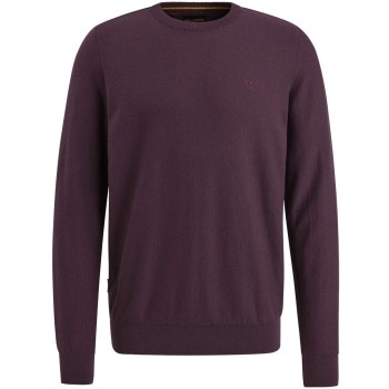 R-neck cotton knit Plum Perfect