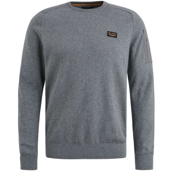 R-neck American classic knit Mid Grey Melee