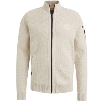 Zip jacket cotton structure Bone White