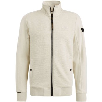 Zip jacket jacquard interlock swea Bone White