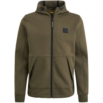 Hooded jacket interlock Olive Night