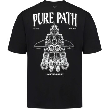 Space Shuttle 3D Blueprint T-shirt Black