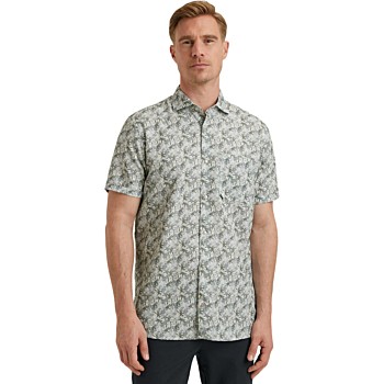 Short Sleeve Shirt Printed Tencel Cloud Dancer